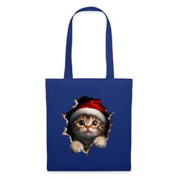 Chat Propriétaire Chats Noël Noël Chat - Sac en tissu - bleu royal - Devant