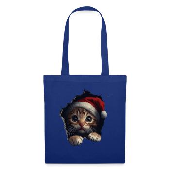 Chat Propriétaire Chats Noël Noël Chat - Sac en tissu - bleu royal - Devant