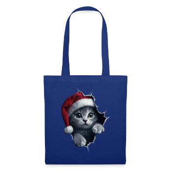 Chat Propriétaire Chats Noël Noël Chat - Sac en tissu - bleu royal - Devant