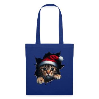 Chat Propriétaire Chats Noël Noël Chat - Sac en tissu - bleu royal - Devant