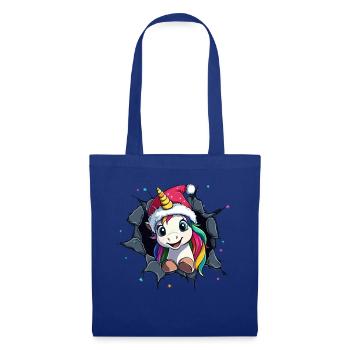 Licorne drôle Licornes de Noël Licorne - Sac en tissu - bleu royal - Devant