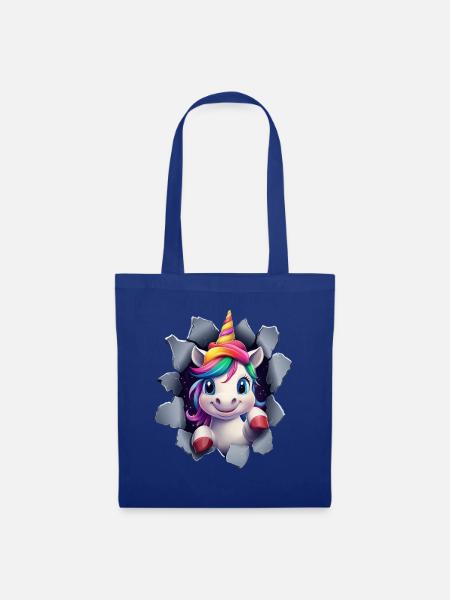 Lustiges Einhorn Weihnachten Einhörner Unicorn - Stoffbeutel - Royalblau