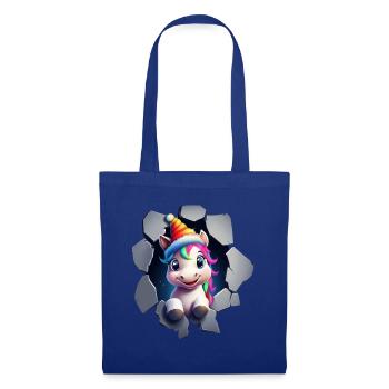 Licorne drôle Licornes de Noël Licorne - Sac en tissu - bleu royal - Devant