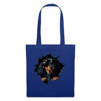 Drôle de chien Propriétaire de chien Chien mignon Teckel - Sac en tissu - bleu royal - Devant