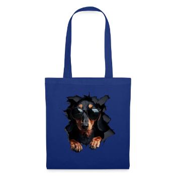 Drôle de chien Propriétaire de chien Chien mignon Teckel - Sac en tissu - bleu royal - Devant