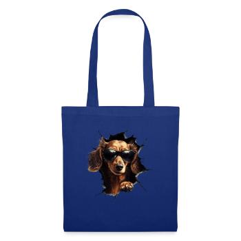 Drôle de chien Propriétaire de chien Chien mignon Teckel - Sac en tissu - bleu royal - Devant