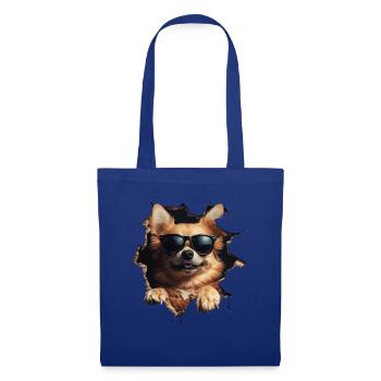 Drôle de propriétaires de chiens Chien mignon Poméranien - Sac en tissu - bleu royal - Devant