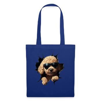 Drôle de chien propriétaire Chien mignon caniche - Sac en tissu - bleu royal - Devant