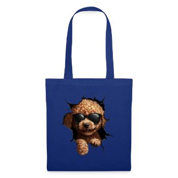 Drôle de chien propriétaire Chien mignon caniche - Sac en tissu - bleu royal - Devant