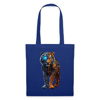 Lustiger Roboter Kunst Tiger Cyborg Tier AI Tiger - Stoffbeutel - Royalblau - Vorne