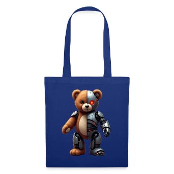 Lustige Roboter Tech Teddybär Cyborg Tier Bär - Stoffbeutel - Royalblau - Vorne