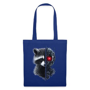 Lustige Roboter Tech Waschbär Cyborg Tier Raccoon - Stoffbeutel - Royalblau - Vorne