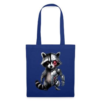 Lustige Roboter Tech Waschbär Cyborg Tier Raccoon - Stoffbeutel - Royalblau - Vorne