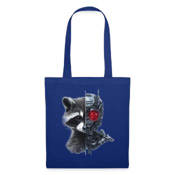 Lustige Roboter Tech Waschbär Cyborg Tier Raccoon - Stoffbeutel - Royalblau - Vorne