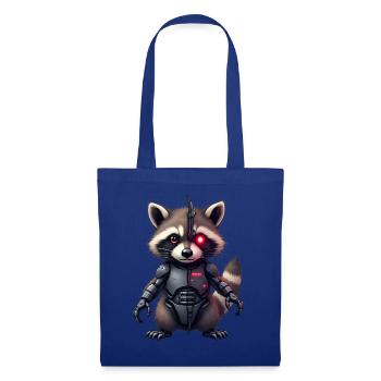 Lustige Roboter Tech Waschbär Cyborg Tier Raccoon - Stoffbeutel - Royalblau - Vorne