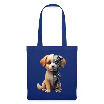 Lustiger Roboter Hund Cyborg Tier AI Dog Robot - Stoffbeutel - Royalblau - Vorne