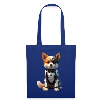 Drôle Robot Chien Cyborg Animal AI Chien Robot - Sac en tissu - bleu royal - Devant