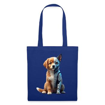Drôle Robot Chien Cyborg Animal AI Chien Robot - Sac en tissu - bleu royal - Devant