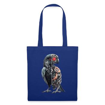 Lustige Roboter Kunst Papagei Cyborg Vogel Parrot - Stoffbeutel - Royalblau - Vorne