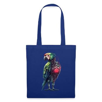 Lustige Roboter Kunst Papagei Cyborg Vogel Parrot - Stoffbeutel - Royalblau - Vorne
