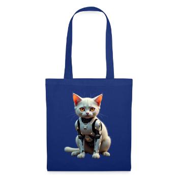 Funny Robot Cat Tech Cats Cyborg Animal Cat - Tote Bag - royal blue - Front