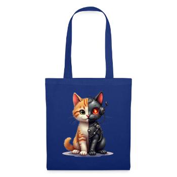 Funny Robot Cat Tech Cats Cyborg Animal Cat - Tote Bag - royal blue - Front