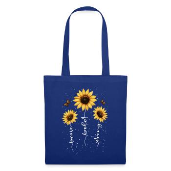 Fleurs d’été Fleur Inspiration Dicton de motivation - Sac en tissu - bleu royal - Devant