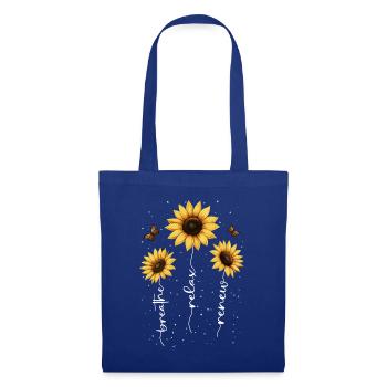 Fleurs d’été Fleur Inspiration Dicton de motivation - Sac en tissu - bleu royal - Devant