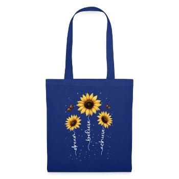 Fleurs d’été Fleur Inspiration Dicton de motivation - Sac en tissu - bleu royal - Devant