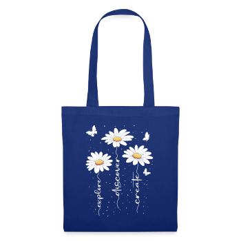 Fleurs d’été Fleur Inspiration Dicton de motivation - Sac en tissu - bleu royal - Devant