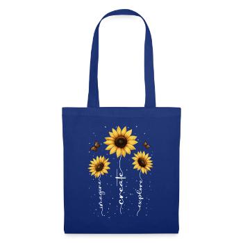 Fleurs d’été Fleur Inspiration Dicton de motivation - Sac en tissu - bleu royal - Devant