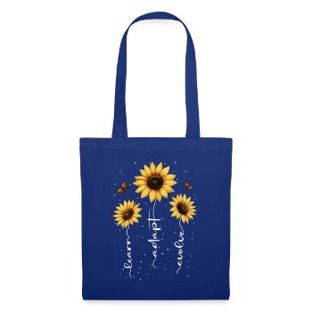 Fleurs d’été Fleur Inspiration Dicton de motivation - Sac en tissu - bleu royal - Devant