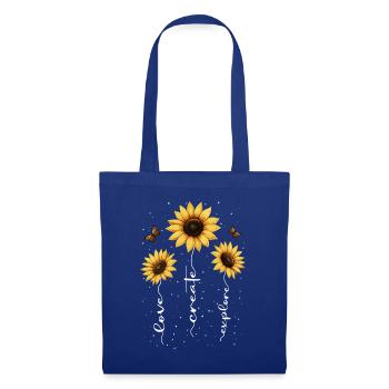 Fleurs d’été Fleur Inspiration Dicton de motivation - Sac en tissu - bleu royal - Devant