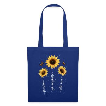 Fleurs d’été Fleur Inspiration Dicton de motivation - Sac en tissu - bleu royal - Devant