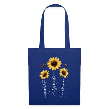 Fleurs d’été Fleur Inspiration Dicton de motivation - Sac en tissu - bleu royal - Devant