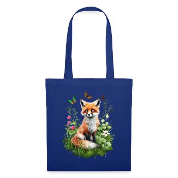 Fox Lover Woodland Flowers Art Foxes Cute Fox - Tote Bag - royal blue - Front