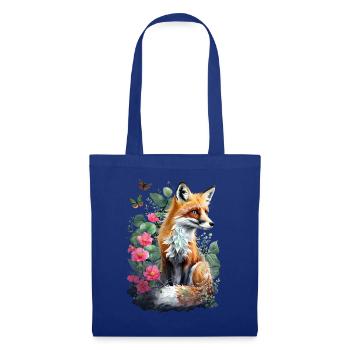 Fox Lover Woodland Flowers Art Foxes Cute Fox - Tote Bag - royal blue - Front