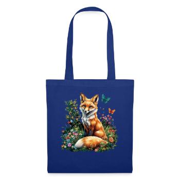 Fox Lover Woodland Flowers Art Foxes Cute Fox - Tote Bag - royal blue - Front