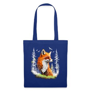 Fox Lover Woodland Flowers Art Foxes Cute Fox - Tote Bag - royal blue - Front