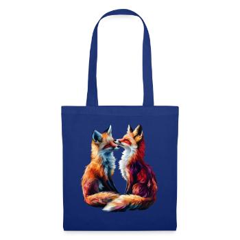 Drôle Renard Renard Art Animal Nature Animaux Animaux Sauvages - Sac en tissu - bleu royal - Devant