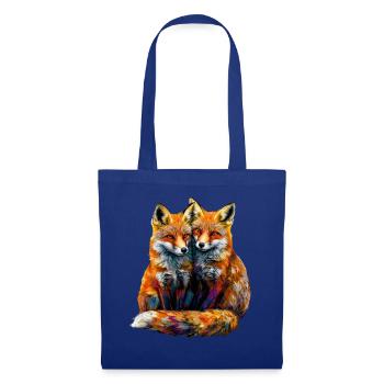 Drôle Renard Renard Art Animal Nature Animaux Animaux Sauvages - Sac en tissu - bleu royal - Devant