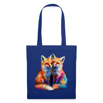Drôle Renard Renard Art Animal Nature Animaux Animaux Sauvages - Sac en tissu - bleu royal - Devant
