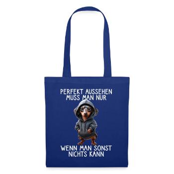 chien drôle disant amoureux des animaux chien drôle chien - Sac en tissu - bleu royal - Devant