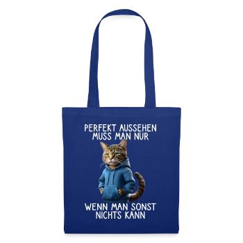 Drôle de chats disant amoureux des animaux Drôle de chat chat - Sac en tissu - bleu royal - Devant