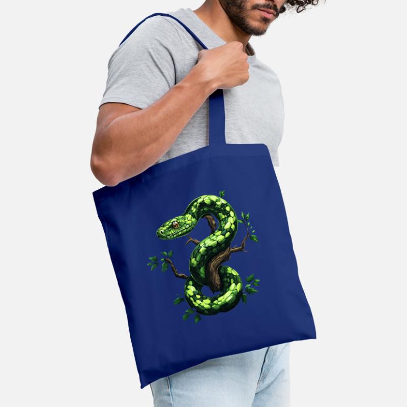 Green Tree Python Snakes Lover Terrarium Tote Bag