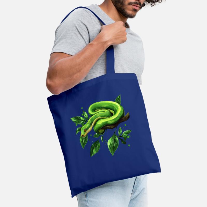 Green Tree Python Snakes Lover Terrarium Tote Bag