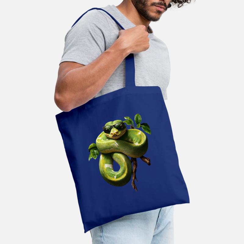 Green Tree Python Snakes Lover Terrarium Tote Bag