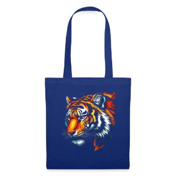 Lustiges Tiger Kunst Tier Natur Wildtier Tiere Zoo - Stoffbeutel - Royalblau - Vorne