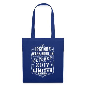 Geburtstag Oktober 2017 Limited Edition Legende - Stoffbeutel - Royalblau - Vorne