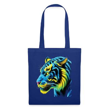 Lustiges Tiger Kunst Tier Natur Wildtier Tiere Zoo - Stoffbeutel - Royalblau - Vorne